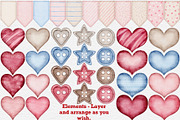 Valentines Roses watercolor clipart., a Seasonal Illustration by Happy Sloth Graphics (Thumbnail 7 of 12)