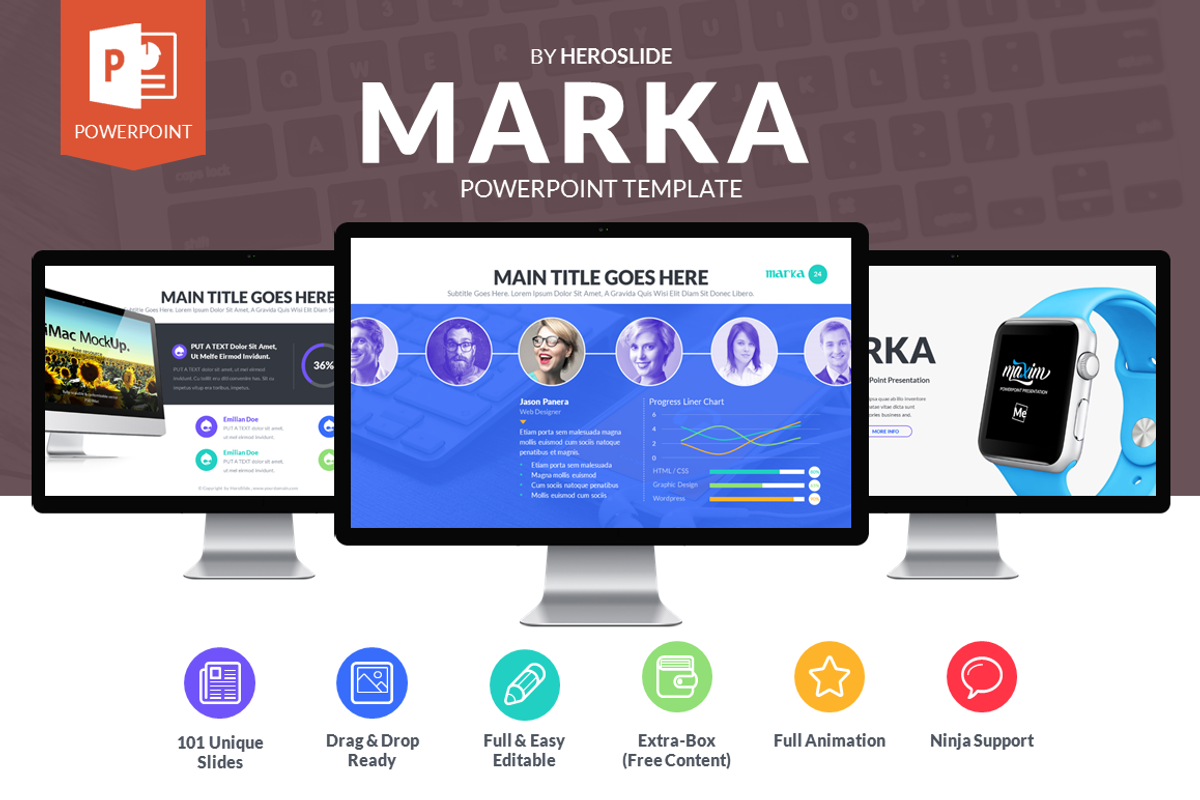 Marka , Business Powerpoint Template, a Presentation Template by MeemSlide (Photo 1 of 5)