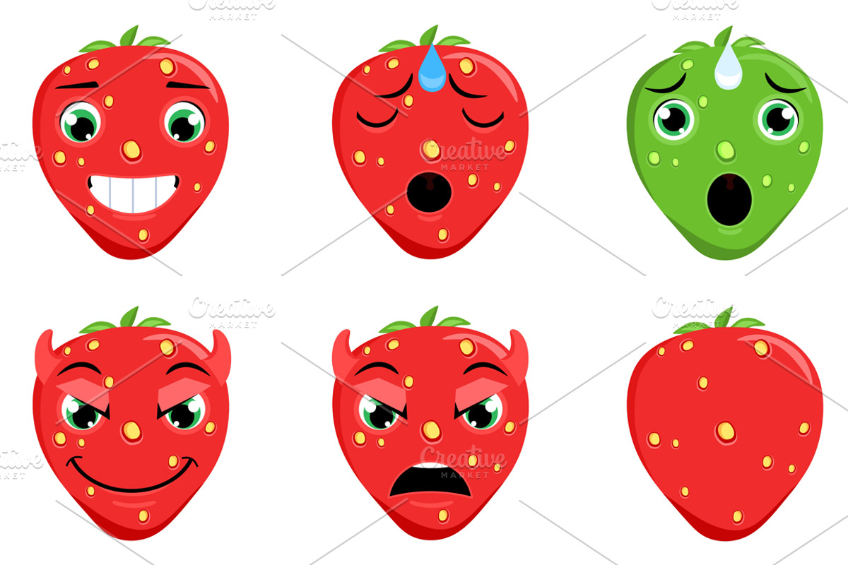 Strawberry Emoticons / Emoji, an Emoji Icon by land art (Photo 5 of 5)