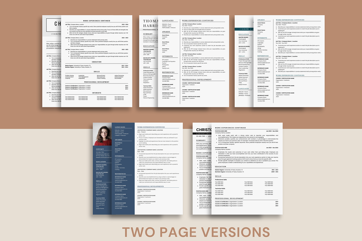 Resume Template Bundle Google Docs, a Resume Template by bonadigitals (Photo 5 of 14)