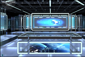 Virtual TV Studio News Set 8