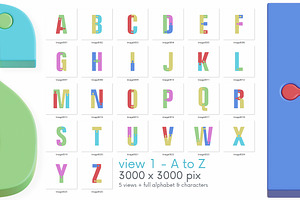 Color Puzzle - 3D Lettering