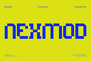 Nexmod Futuristic Decorative Display, a Sans Serif Font by roomspace creative lab (Thumbnail 1 of 10)