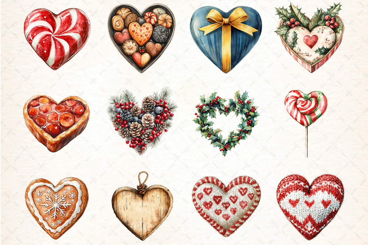 Grateful Heart Christmas Clipart, an Illustration by DreamCafeArt (Photo 3 of 5)