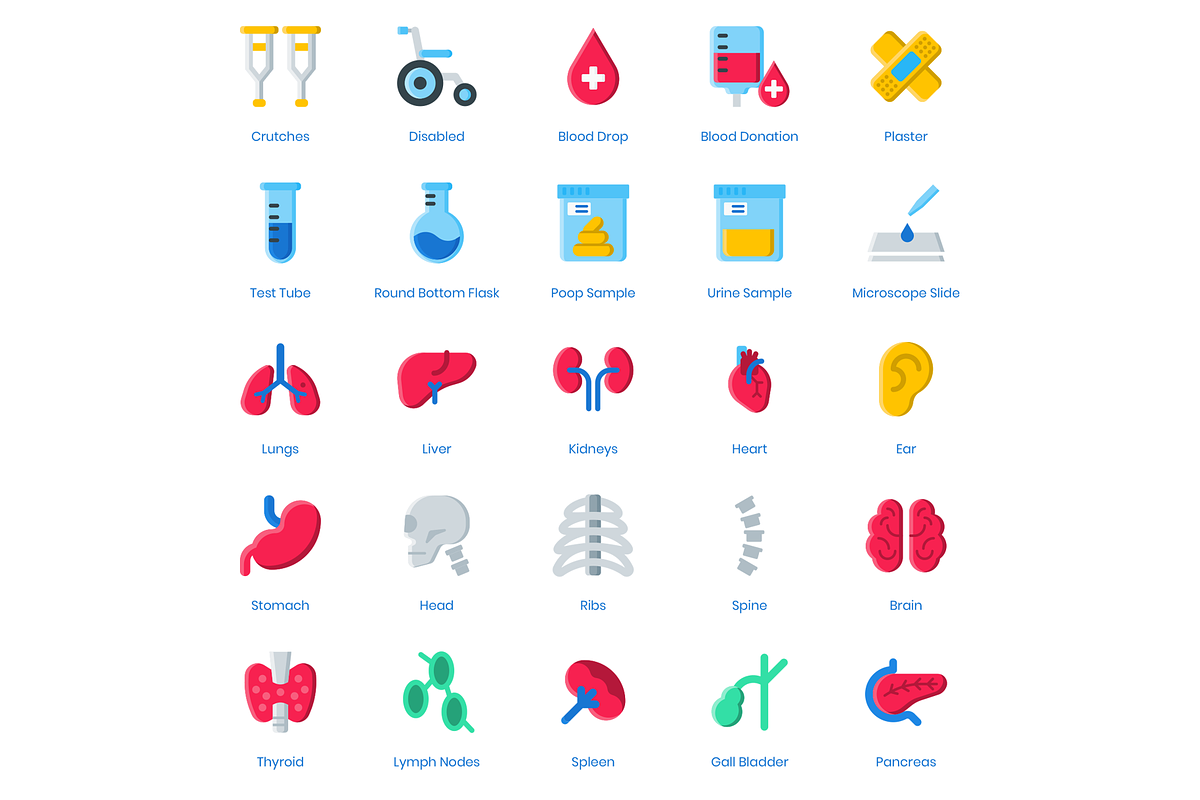 105 Medical Healthcare Icons, an Icon by Flat Icons (Photo 4 of 5)