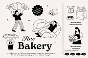 Bakery Illustrations vector set, a Food Illustration by dicreate (Thumbnail 1 of 13)