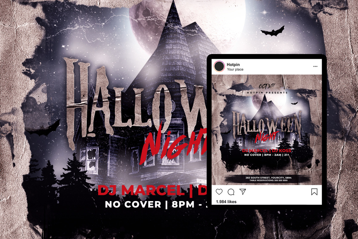 Halloween Flyer Template, a Flyer Template by Hotpin (Photo 2 of 2)