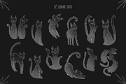 Zodiac Cats.Mystic astrology clipart, an Animal Illustration by Samnay Arts (Thumbnail 2 of 16)