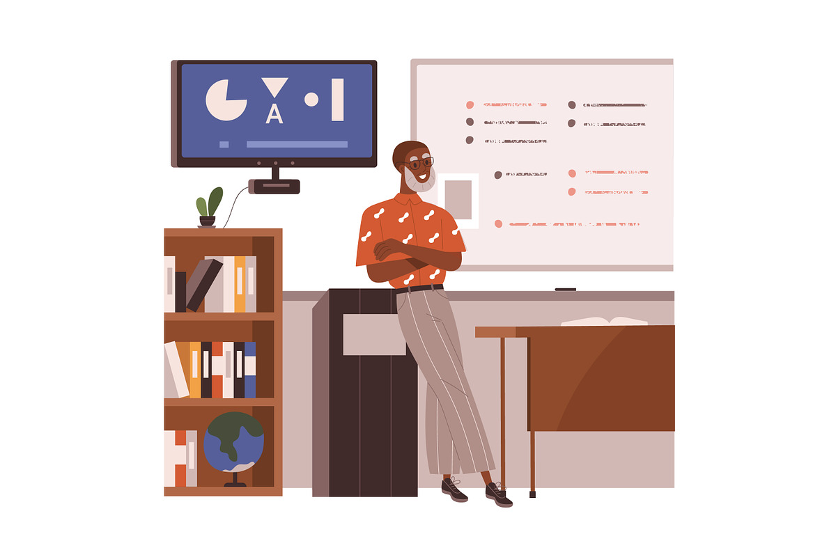 Teachers in school classroom set, an Education Illustration by Good Studio (Photo 6 of 9)