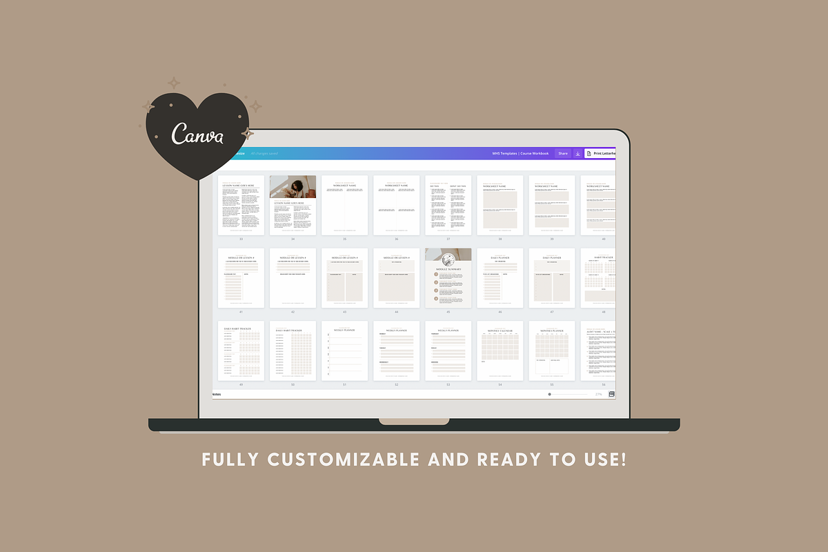 Canva Course Workbook Template, a Magazine Template by molly ho studio (Photo 7 of 8)