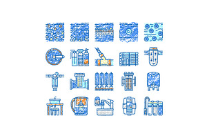 Water Filter Equipment set Icons, an Object Illustration by pikepicture