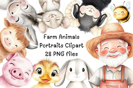 Farm Animals Clipart Bundle, an Animal Illustration by PassionPNGcreation
