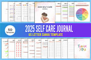 2025 Self Care Journal Canva, a Stationery Template by Designmela01 (Thumbnail 1 of 6)