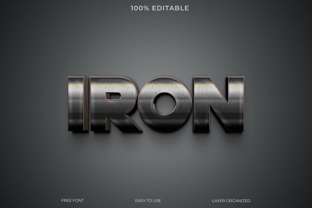 Iron PSD Text Style Effect, a Layer Style Add-On by Imamul001
