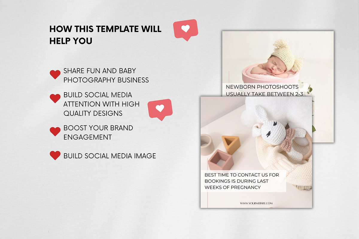 Newborn Photographer Instagram, a Social Media Template by CreativeTempHub (Photo 7 of 8)