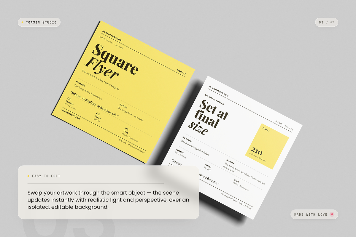 Square Flyer Mockup, an Advertising Mockup by Toasin Studio (Photo 3 of 7)