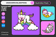 Cute Unicorn Sleeping Cartoon Vector, an Animal Illustration by Artstorystudio (Thumbnail 1 of 4)