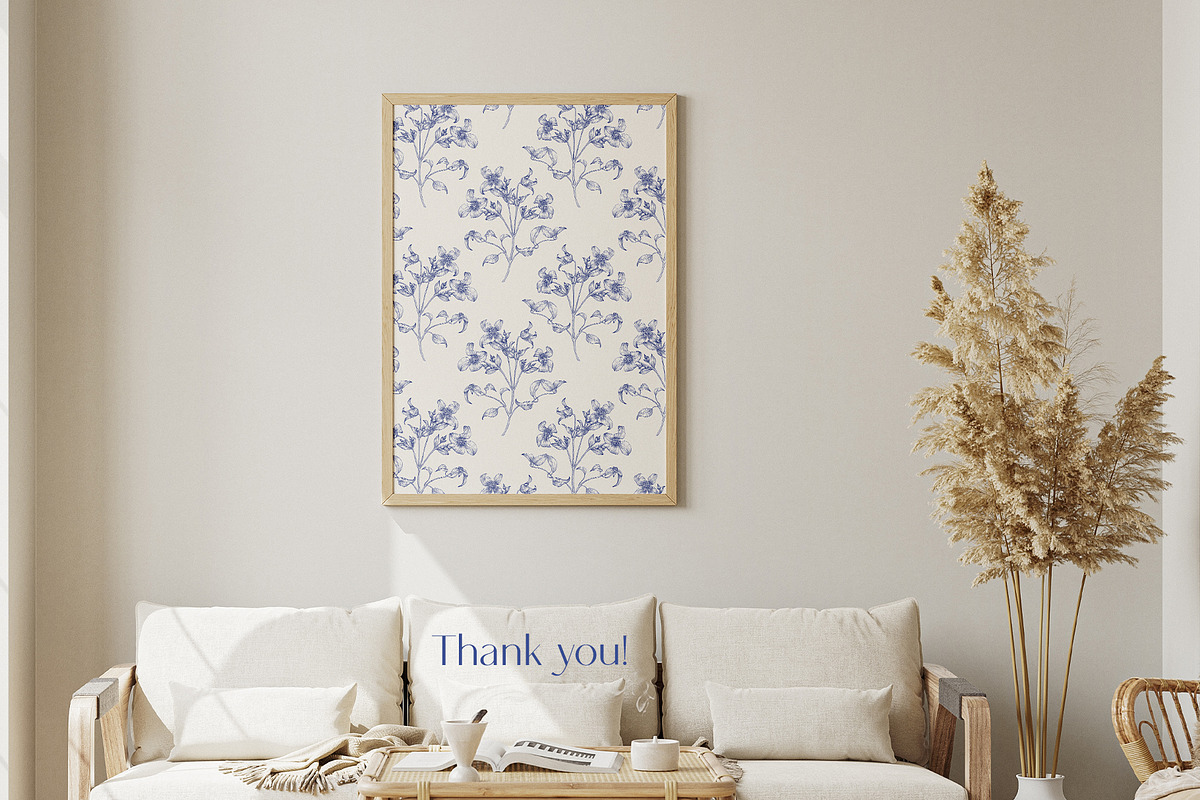 Vintage Seamless Patterns Toile Blue, a Pattern Graphic by ON_lineart_store (Photo 10 of 10)