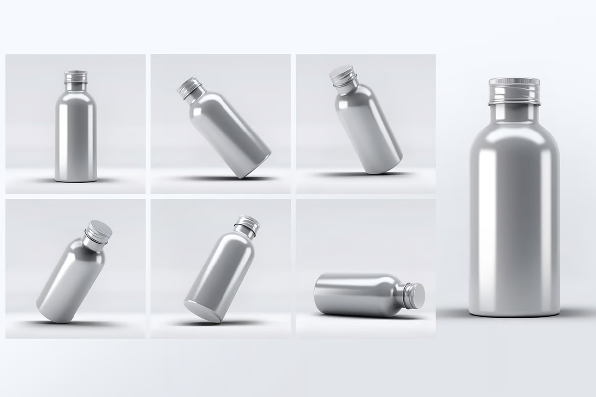 Aluminium Bottles 6 Mockup, an Advertising Mockup by Hubzway (Photo 7 of 7)