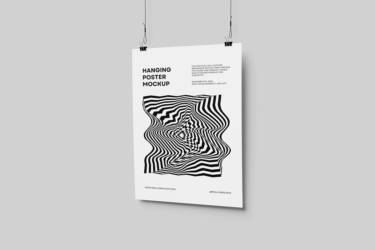 Hanging Poster Mockup, an Advertising Mockup by swsi-studio (Photo 4 of 5)
