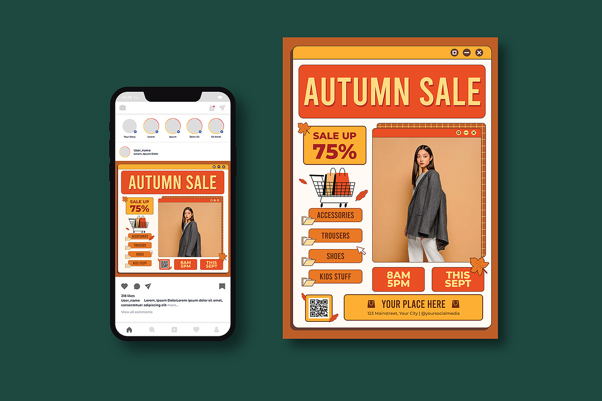 Autumn Sale Flyer, a Flyer Template by iDoodle Studio