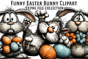 Funny Easter Bunny Clipart, an Illustration by Dream Creation (Thumbnail 1 of 7)