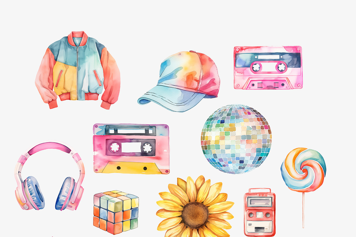 80th clipart and patterns, an Object Graphic by TheCuteShop (Photo 4 of 7)