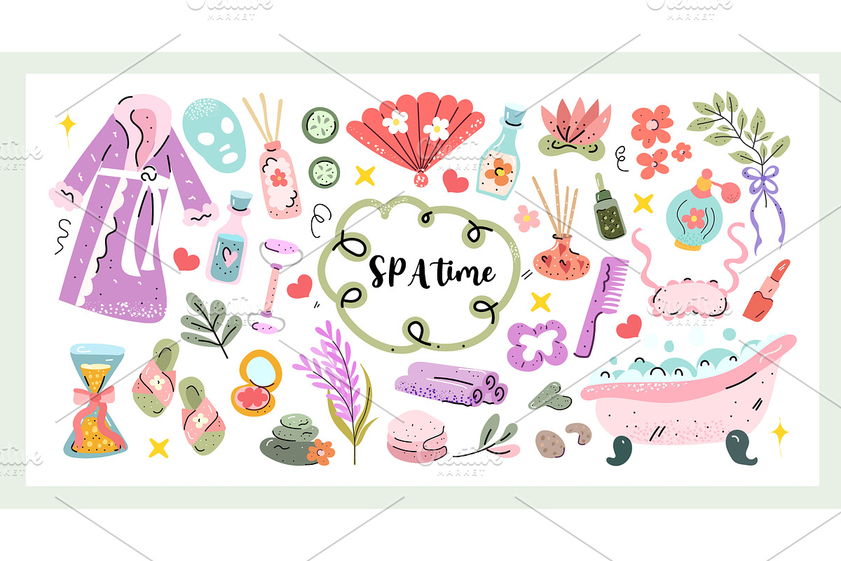 Coquette Spa Time Set a soft hand, an Object Illustration by Lucia Fox
