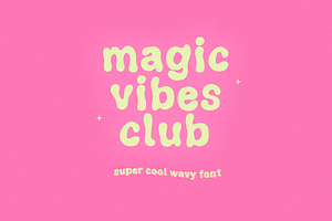 Magic Vibes Club | Retro Wavy Font, a Handwritten Font by KA Designs