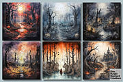Watercolor Scary Woods | Halloween, a Background Graphic by Fine Purple Elephant (Thumbnail 3 of 3)