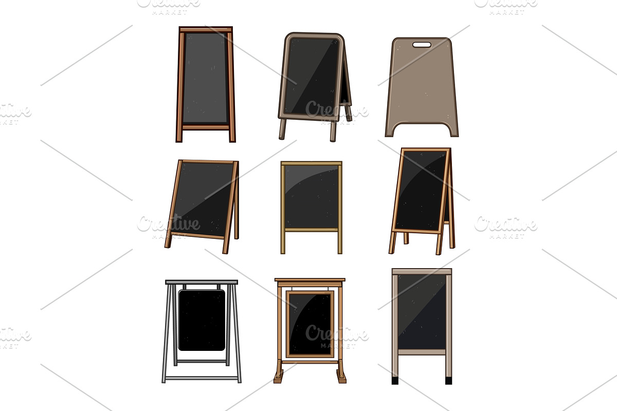 outdoor chalkboard set cartoon, an Object Illustration by pikepicture