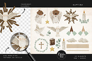 Baptism vintage clipart set, an Animal Illustration by Estudio 812 (Thumbnail 2 of 6)
