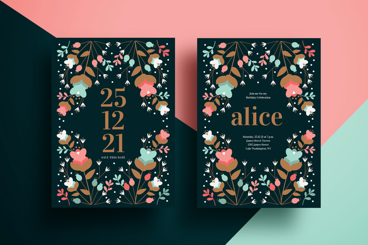 Madrid Floral Invitation, an Invitation Template by Werlang Paper (Photo 2 of 2)