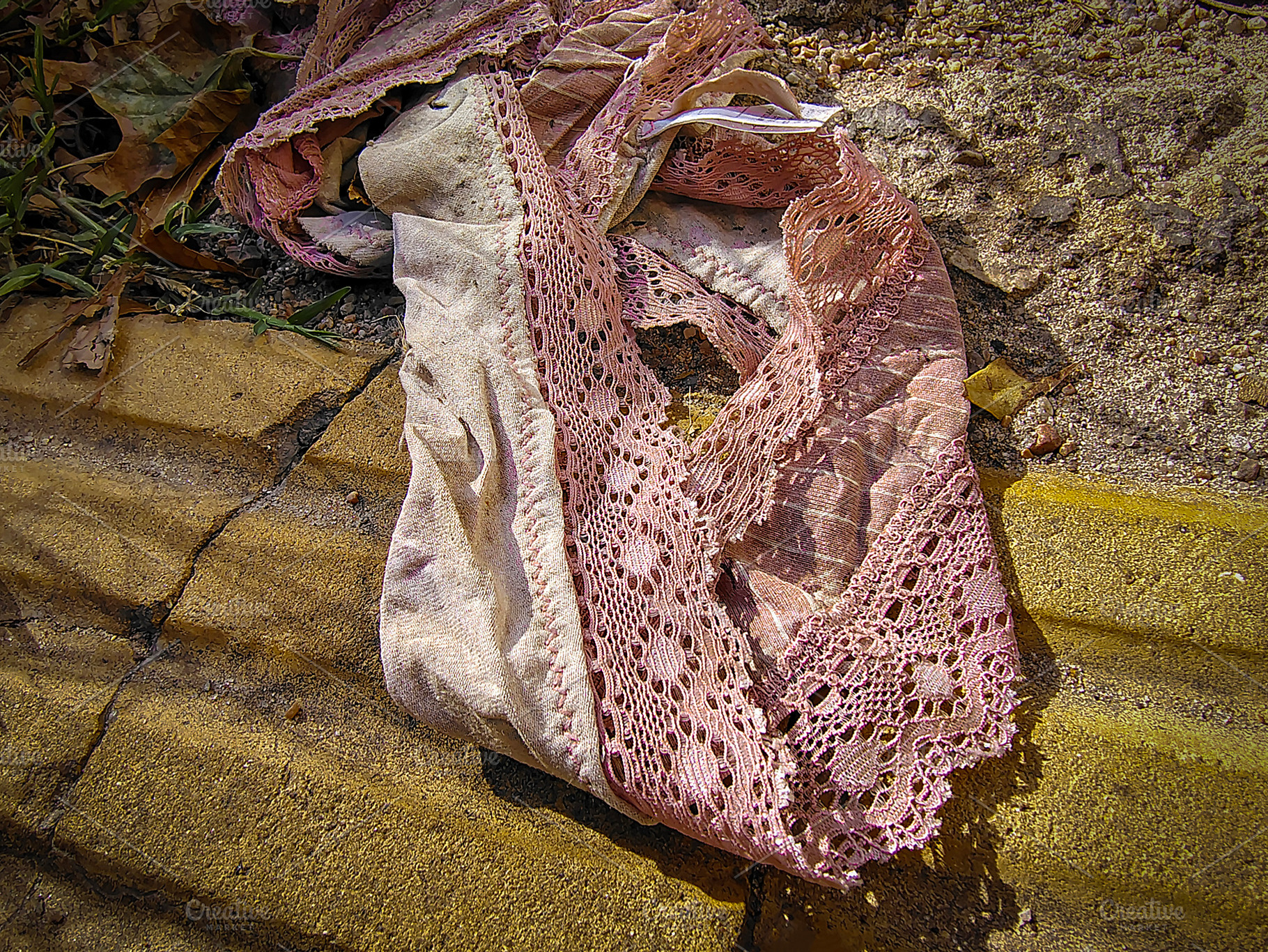 Women panties dropped on the sidewalk, a Beauty & Fashion Photo by DanFLCreativo