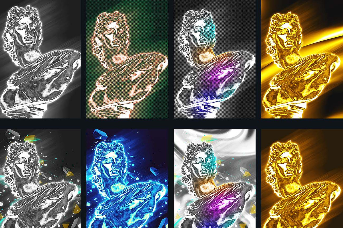 Chrome Metal Effect fx Photoshop Act, an Action Add-On by Studio Retouch (Photo 12 of 17)