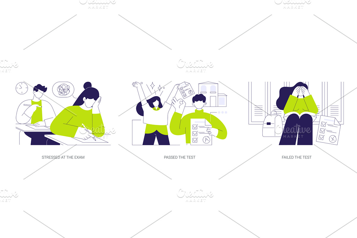 Exams isolated cartoon vector, an Education Illustration by Visual Generation