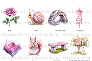 Pink Fairy Clipart, Watercolor Fairy, a Decorative Illustration by BrushstrokeArtGB (Thumbnail 6 of 9)