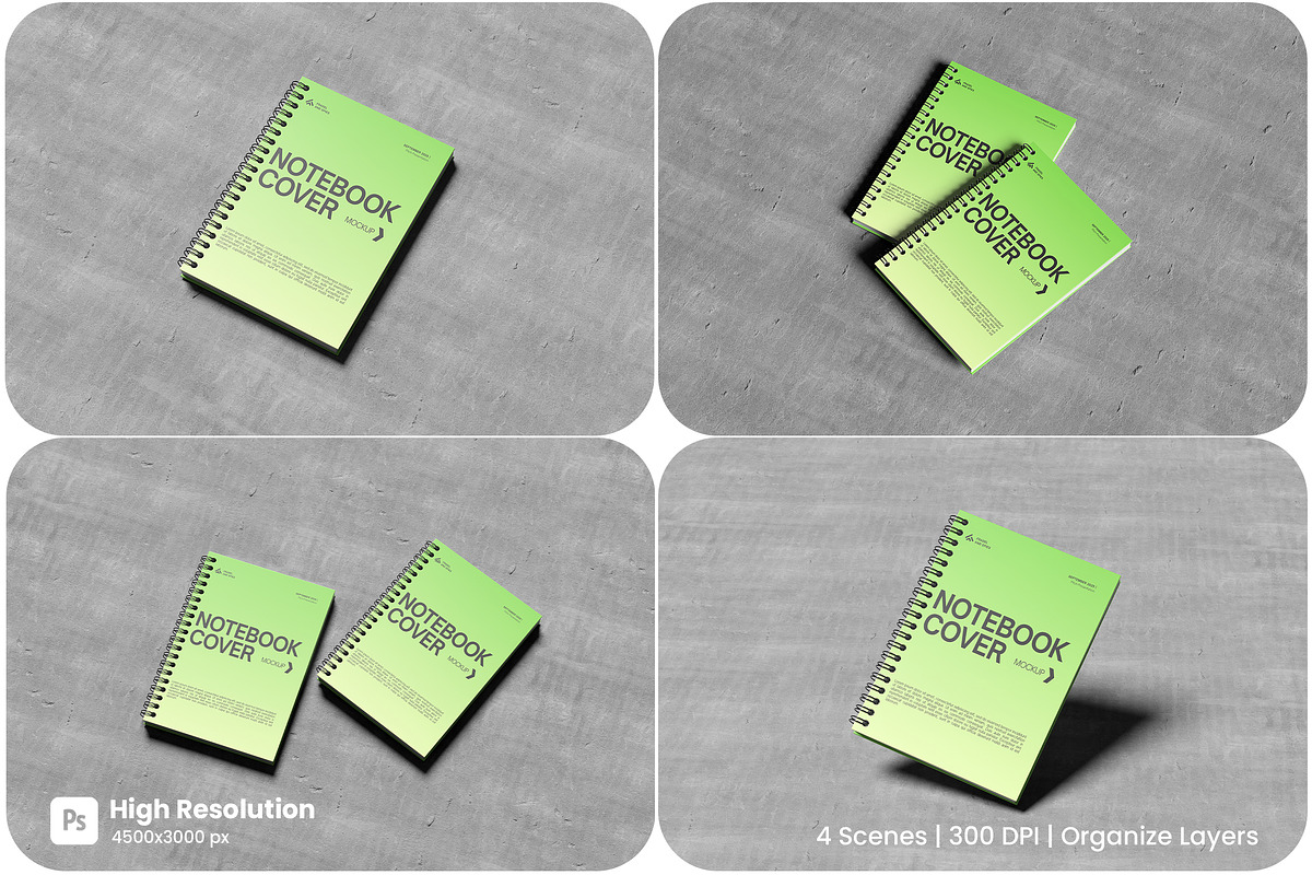 Notebook Cover Mockup, a Books & Magazine Mockup by HanaSaka_Studio (Photo 1 of 5)