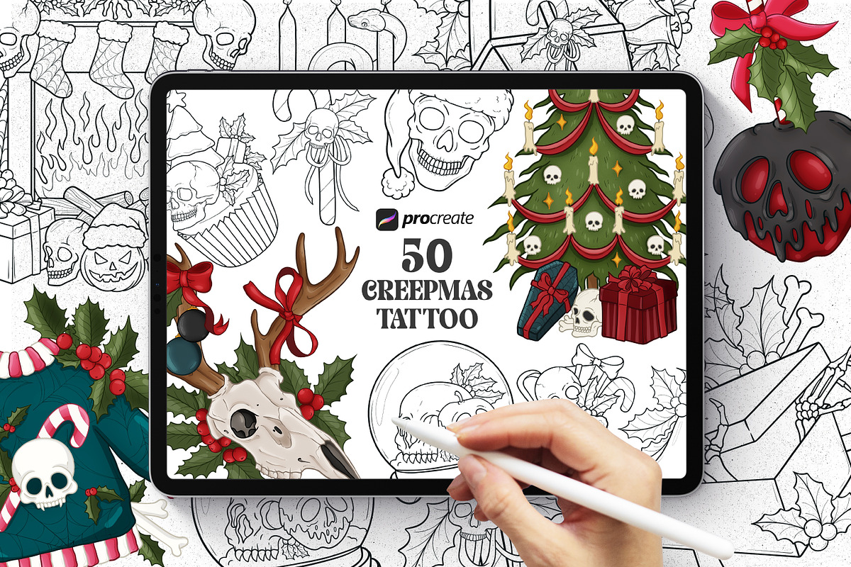 500+ PROCREATE STAMPS BUNDLE, a Brush Add-On by SecondOfJuly (Photo 6 of 10)