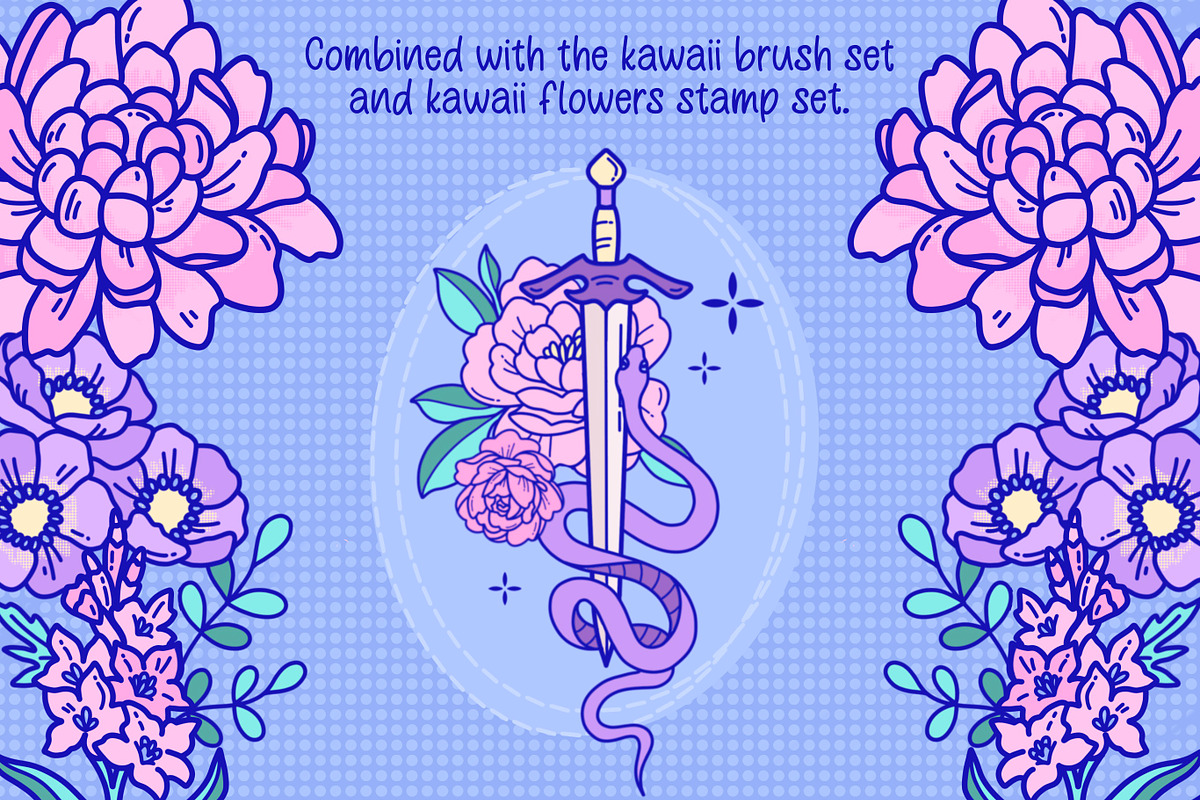 210+ procreate kawaii fantasy stamps, a Brush Add-On by laura.design (Photo 8 of 9)