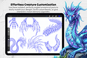 150 Dragon Procreate Stamp Brushes, a Brush Add-On by Selentaori Studio (Thumbnail 8 of 11)