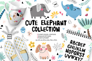 Cute elephant collection