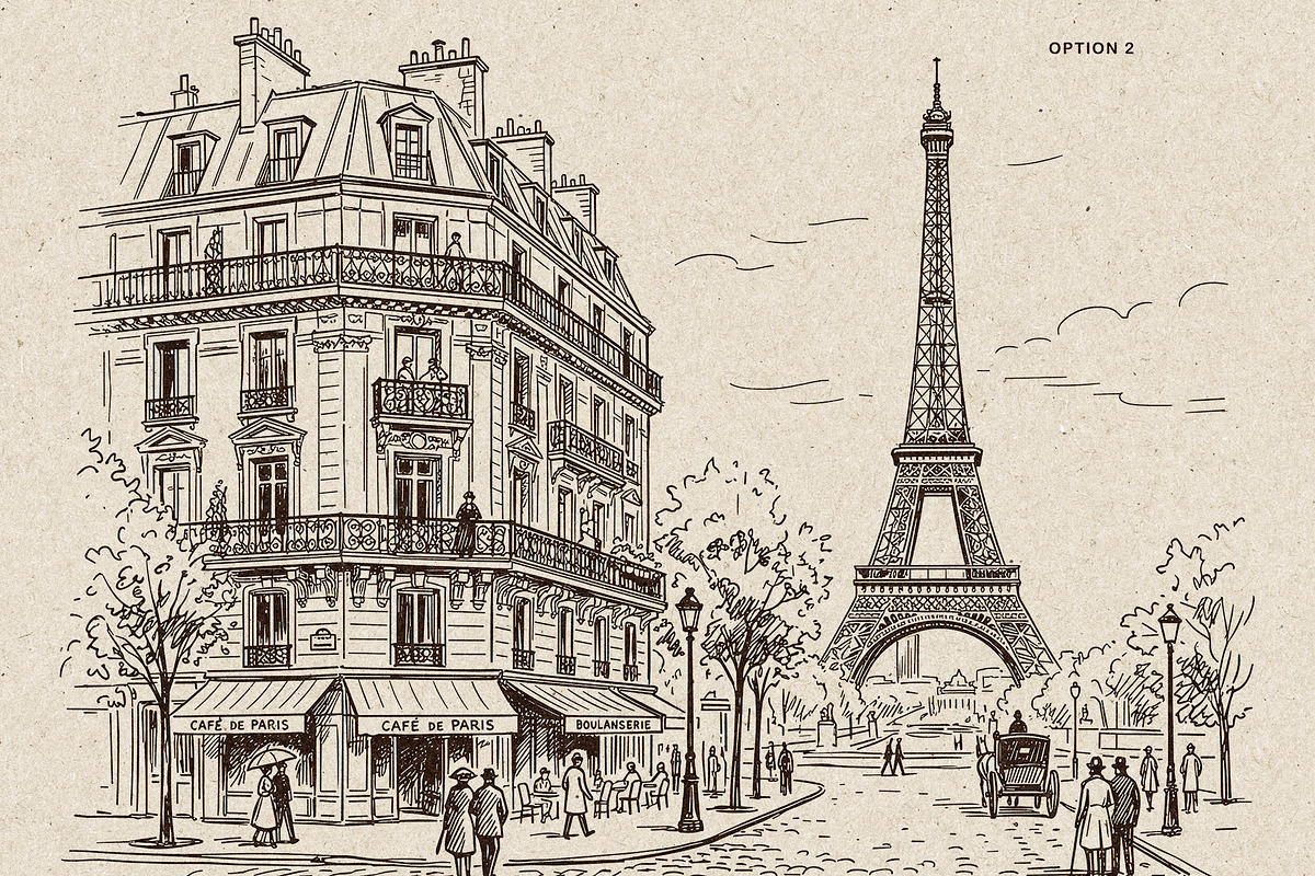 Parisian Streets Urban Sketch, a Background Graphic by Alara Studio (Photo 4 of 9)