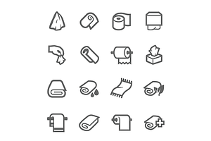 Towels And Napkins Icons