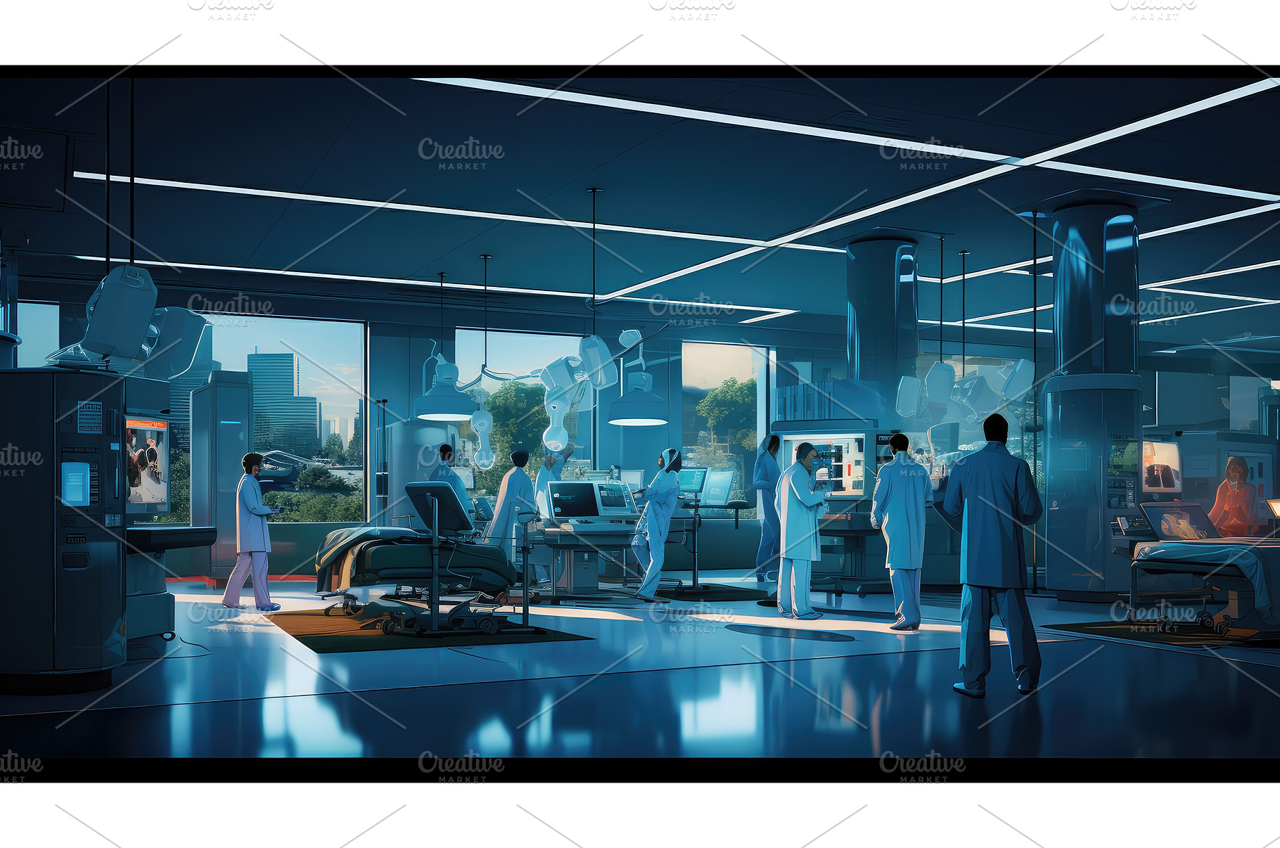 emergency busy medical ai generated, a Health & Medical Photo by pikepicture