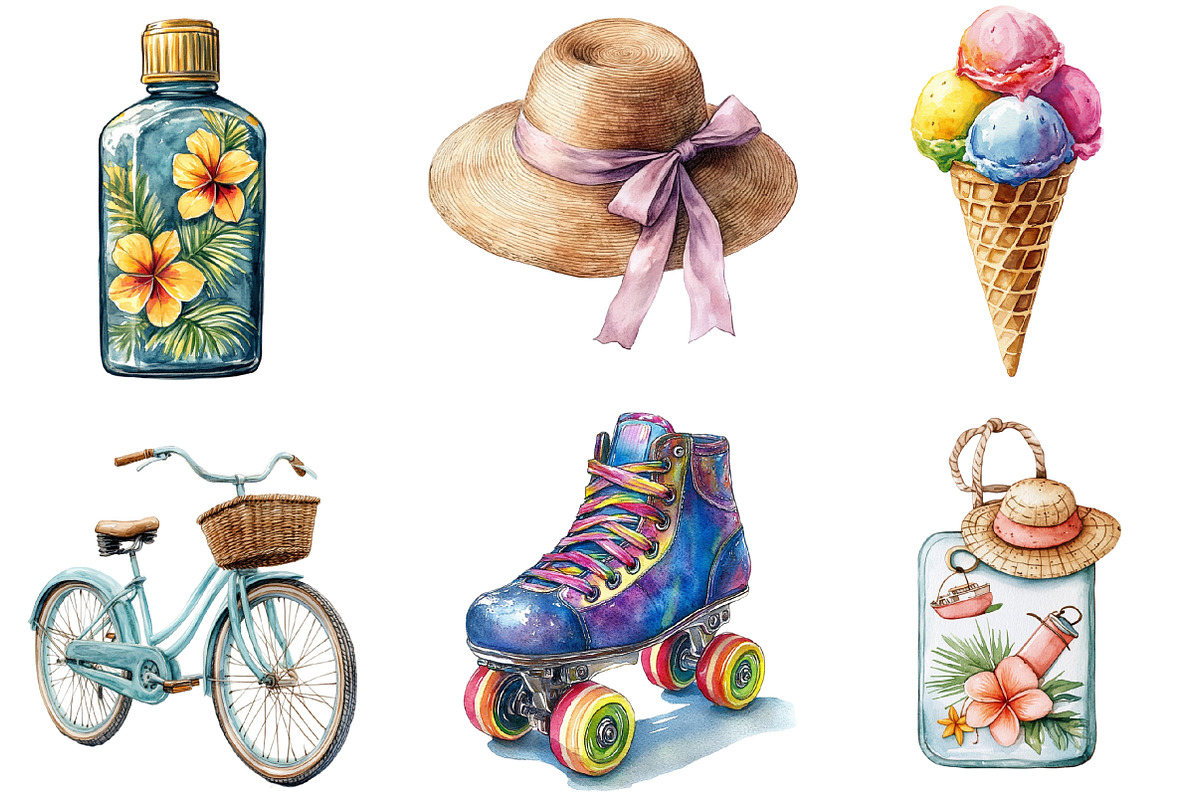 Retro Summer Clipart, an Illustration by SinaCreation (Photo 2 of 5)