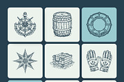 Vintage Sailor Tattoos Icons, an Object Illustration by Creative Stall (Thumbnail 9 of 11)