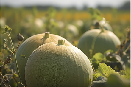 Raw green musk melons on sunlit, an Animal Photo by Ylivdesign