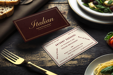 Italian Restaurant Card Mockup
