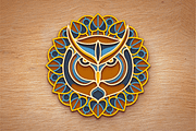 Owl 3D Mandala - SVG Laser cut file, an Object Graphic by Arshad Ali (Thumbnail 8 of 8)
